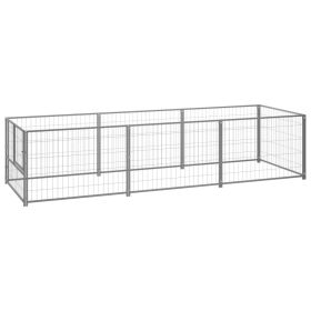 Dog Kennel Silver 32.3 ftÂ² Steel