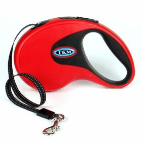 Retractable Pet Leash Automatic with Nylon Ribbon Cord Soft Hand Grip Extendable Traction Rope Break & Lock System (Color/length: red 5M)