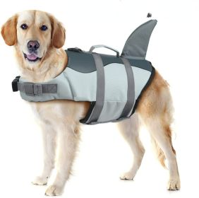 Dog Life Jacket Shark; Dog Lifesaver Vests with Rescue Handle for Small Medium and Large Dogs; Pet Safety Swimsuit Preserver for Swimming Pool Beach B (Colour: Rose, size: XS)