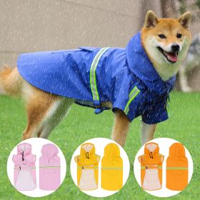 Pet raincoat for large and small dog; PU waterproof big dog raincoat; outdoor reflective dog raincoat (Colour: Yellow, size: 4XL)