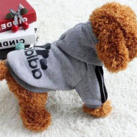 Two Legged Cotton Warm Dog Hoodie (Color: Grey, size: 2XL)