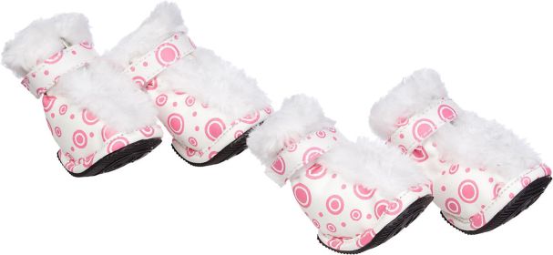 Fashion Plush Premium Fur-Comfort Pvc Waterproof Supportive Pet Shoes (size: large)