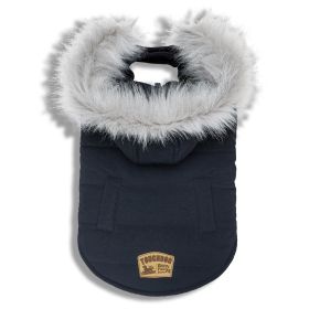 Touchdog 'Eskimo-Swag' Duck-Down Parka Dog Coat (Color: Navy, size: X-Small)