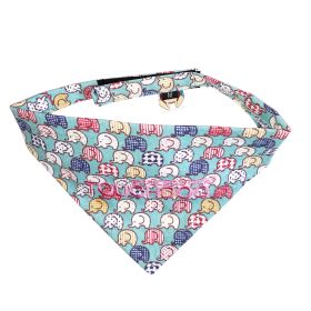 Touchdog 'Bad-to-the-Bone' Elephant Patterned Fashionable Velcro Bandana (Color: Aqua, size: large)