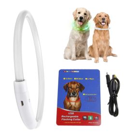 USB Rechargeable LED Dog Collar Multi-Color Lighting Dog Safety Collar Cuttable Length Glow Dog Collar For Small Medium Large Dog Night Walking (Expand Collar Length: 50cm/19.68in)