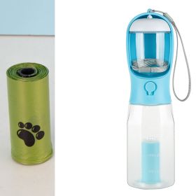 Portable Cat Dog Water Bottle Food Feeder Drinker Poop Dispenser 3 In 1 Leak-proof Multifunctional Dog Water Bottle Pet Products (Option: Turquoise)